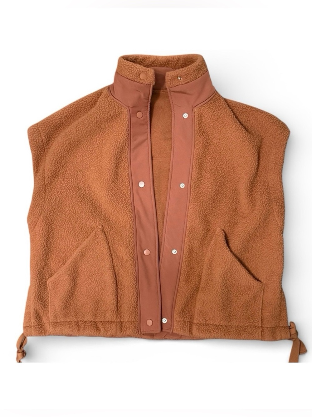 Women's Oversized Sherpa Jacket Vest with Pockets Button Front